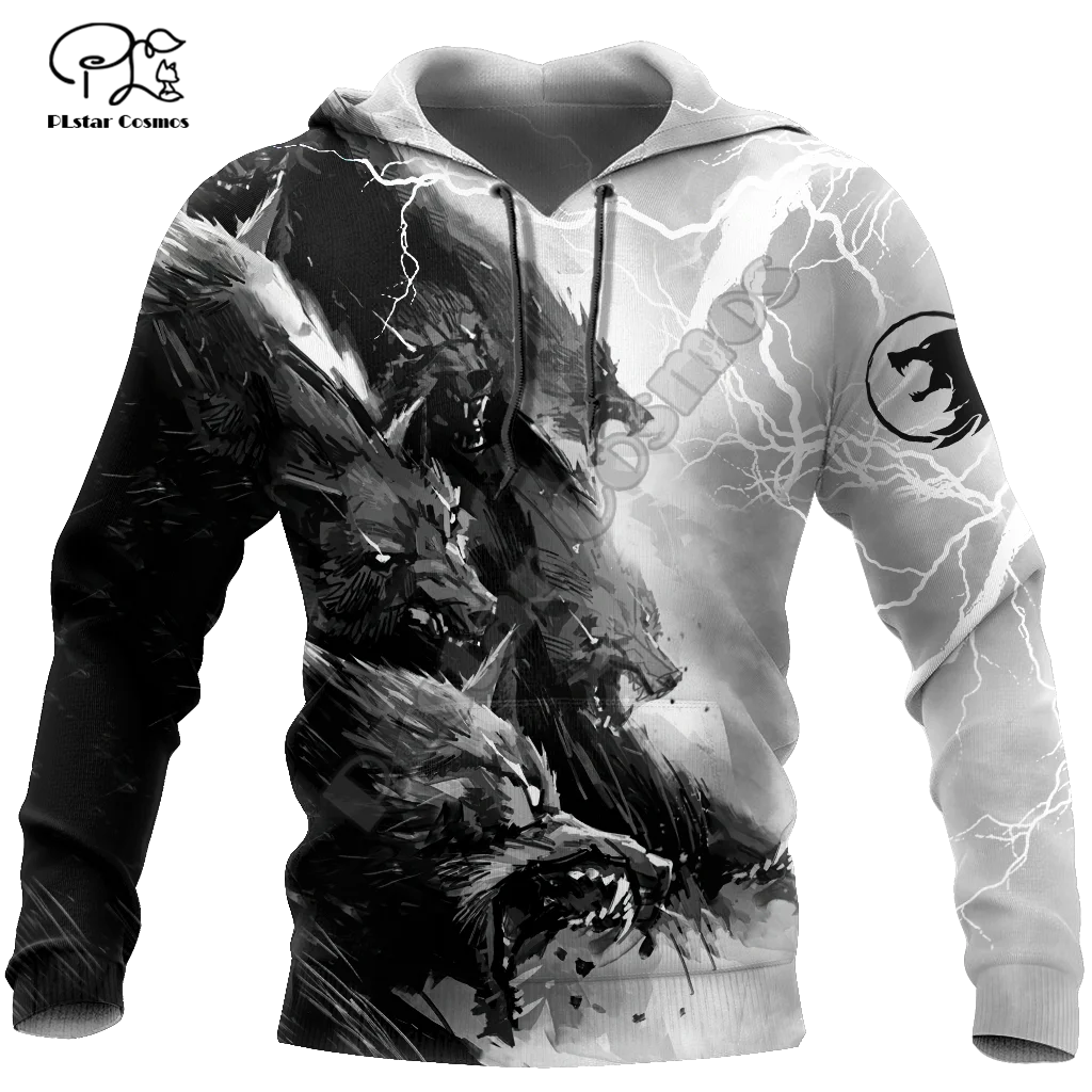 

PLstar Cosmos NewFashion Animal Scary Wolf Tattoo Camo Funny Streetwear Tracksuit 3DPrint Men/Women Pullover Harajuku Hoodies B8