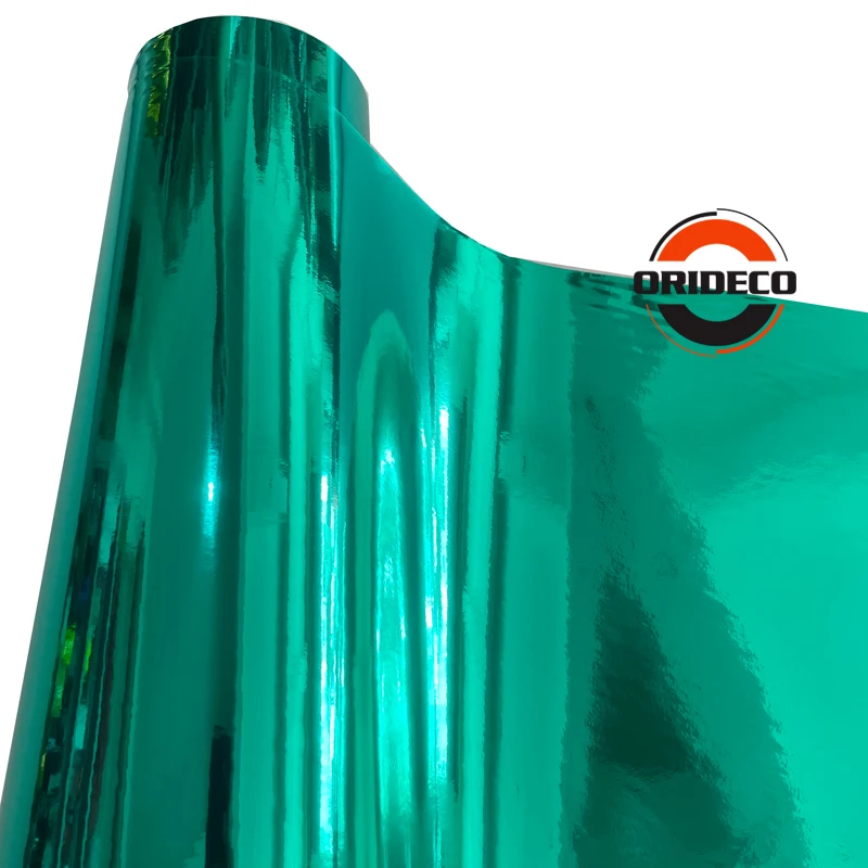 10/20/30/40/50*152CM High Stretchable Orange Chrome Air Bubble Free Mirror Vinyl Wrap Film Sticker Emblem Car Bike Motor Cover