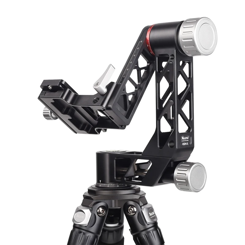 XILETU XGH-3 360 Degree Panoramic Gimbal Tripod Head 1/4 3/8 Inch Screw with Quick Release Plate for DSLR Camera Telephoto Lens