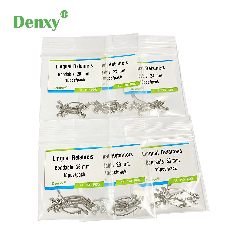 Denxy 30pcs Orthodontic Lingual Retainers Bondable retainer wires mesh base lingual retainer high quality Orthodontic brackets