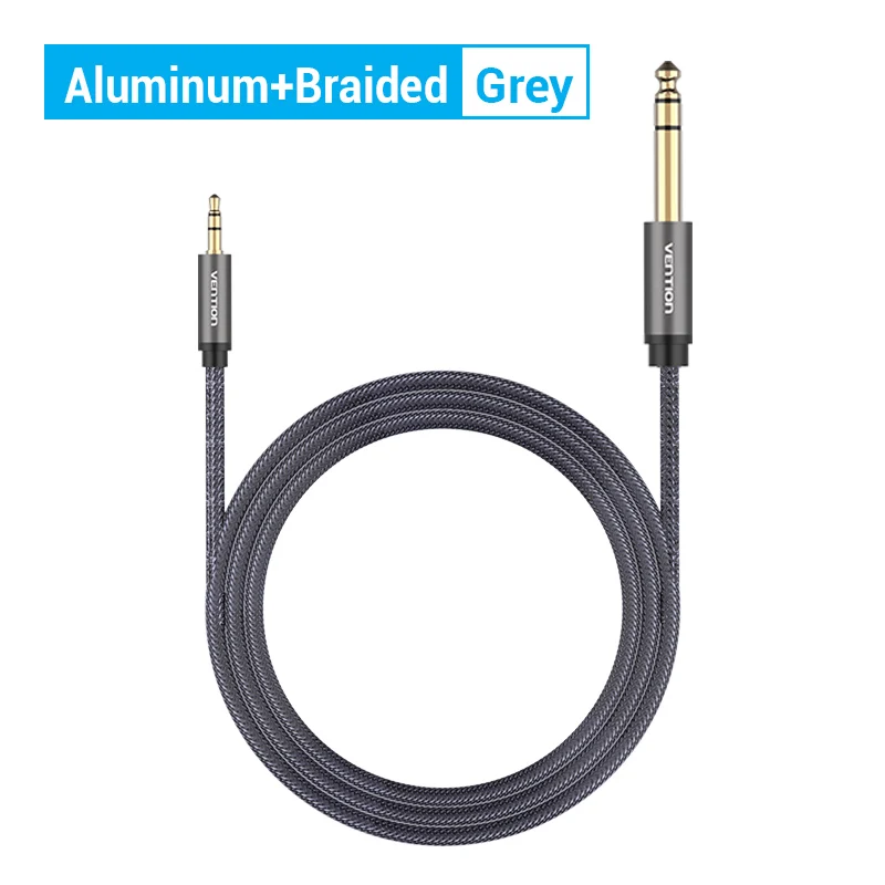 Vention Aux-Kabel 3,5mm auf 6,35mm Audiokabel Klinkenstecker 3,5 auf 6,5 Stecker-zu-Stecker Aux-Kabel für Gitarre, Mixer, Verstärker, CD-Player, Lautsprecher