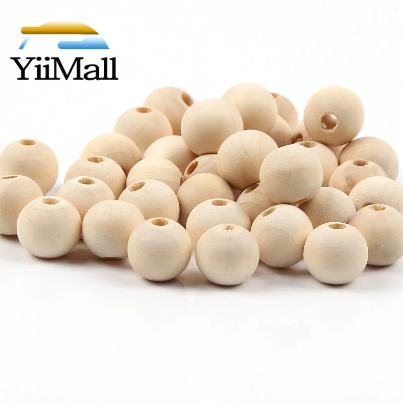 

Круглые бусины из натурального дерева, 4-50 мм, незакрепленные деревянные бусины для изготовления ювелирных изделий, браслетов, ожерелий, акс...