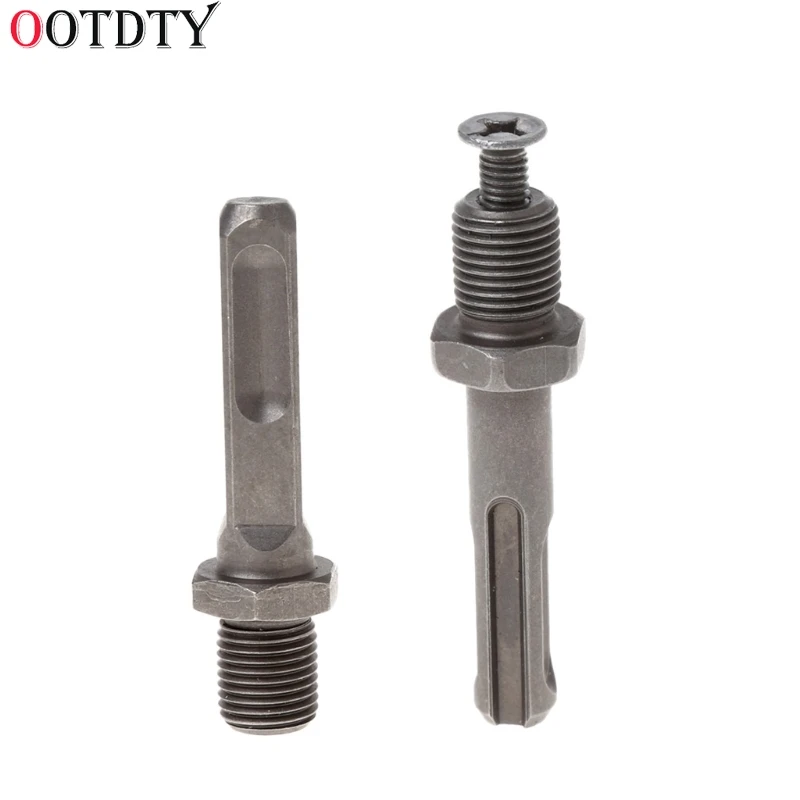 OOTDTY 12Mm Thread Dia SDS Plus Round Shank Drill Chuck Adapter Connector Abu-abu
