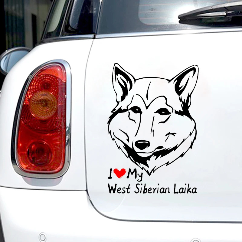 S61246 # West Siberian Laika Dog Black Transparent Car Sticker Vinyl Decal Waterproof Decors for Motorcycle Bumper Laptop