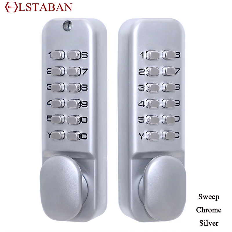 LSTABAN Double-sided Keyboard Mechanical Digital Keys Keyless Password Lock Zinc Alloy Waterproof Combination Knob Door Lock