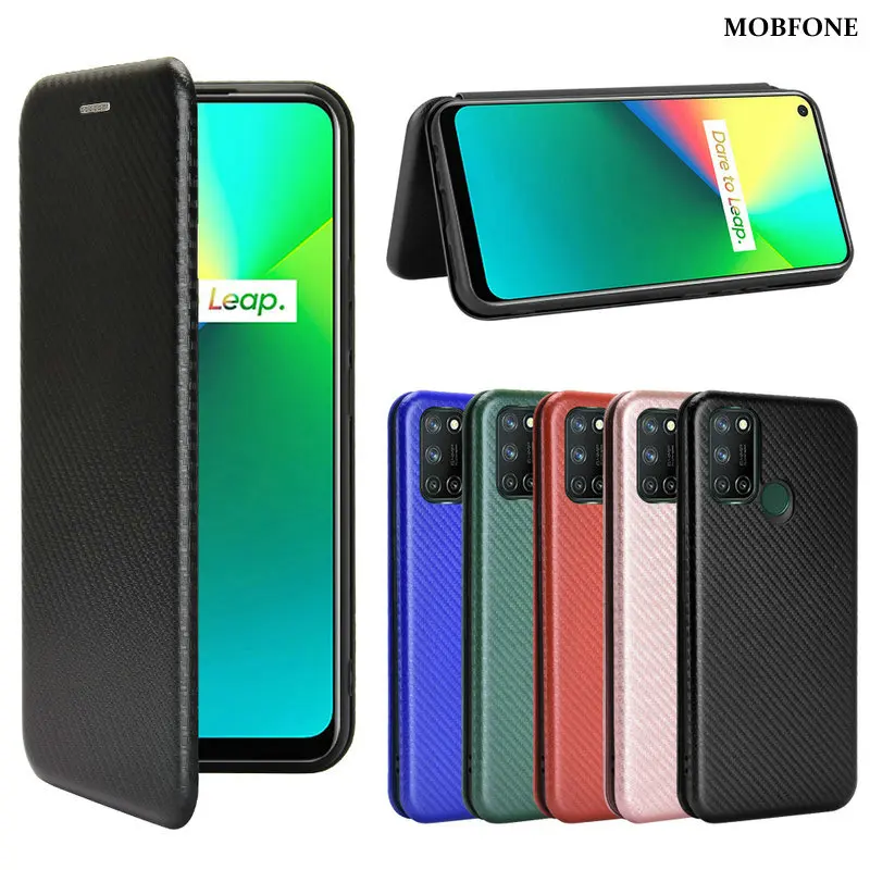 Leather Case for Realme GT 5G NEO 2 2T Neo2 Carbon Fiber Holder Full Cover Realme GT2 Q3 Pro 8 9 8i 9i 5G Flip Wallet BOOK Cases