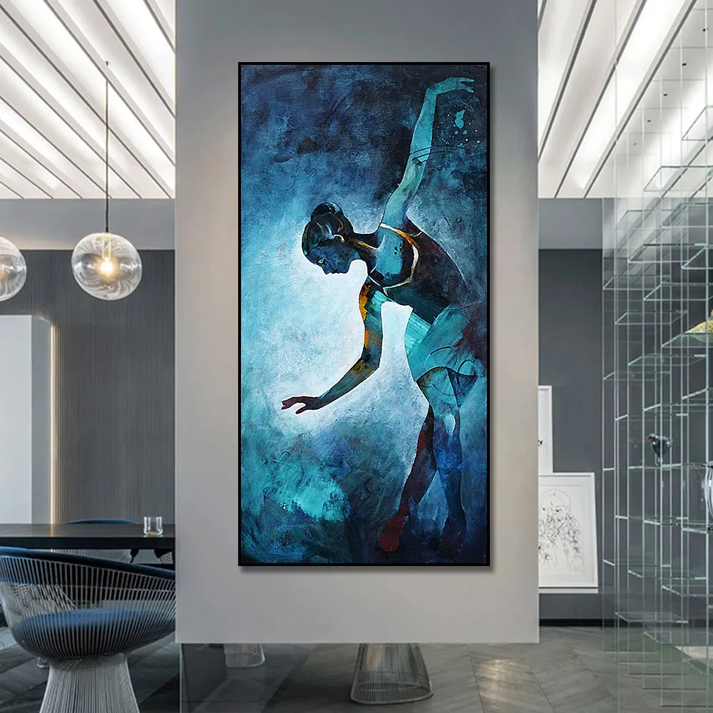 

Hand-painted Elegant Ballet Women Oil Painting Wall Art Handmade Classical Ballerina Oil Painting for Livingroom Wall Decoration