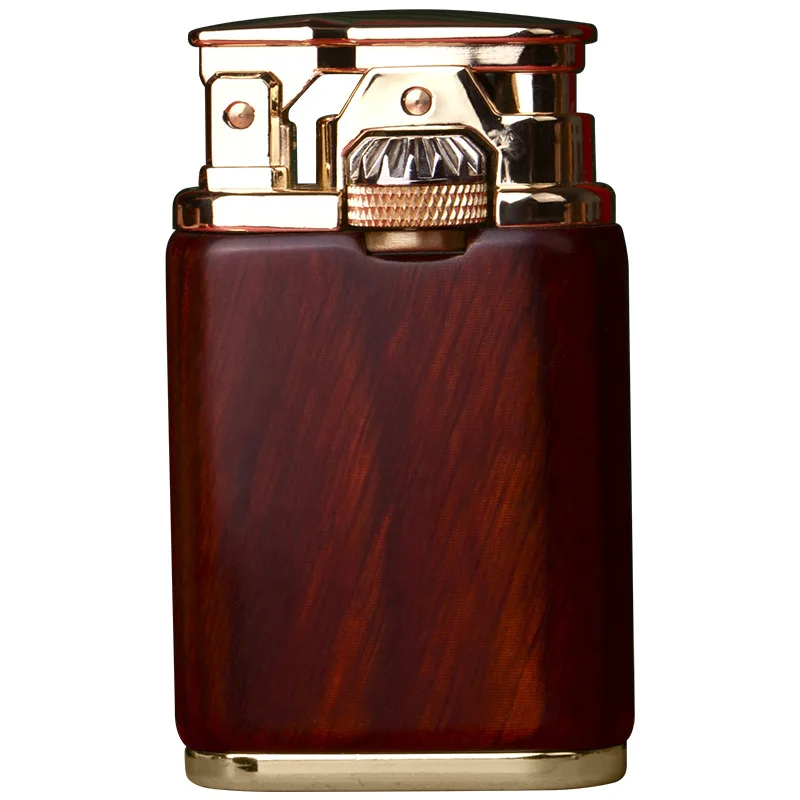 CHIEF-Kerosene Lighter Gear, Grinding Wheel Combined with Sandalwood Body, Retro Gift for Men