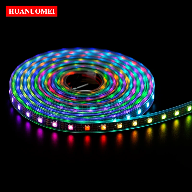 

5V 60LEDs/m SK6812 5050 SMD RGBW LED Strip WS2812B Neon Sign Digital Flexible Tape TV Pixel Light Lamp,Black PCB,Waterproof IP67