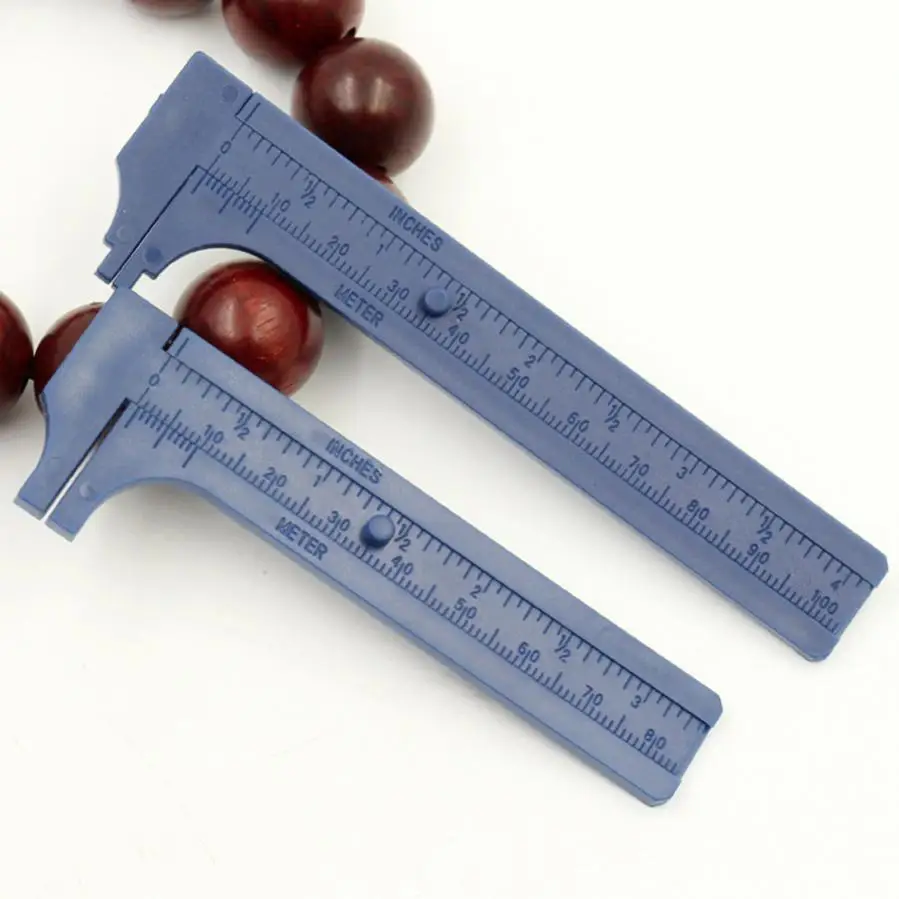 0-100mm Mini Vernier Caliper Gauge Measurement Tool Double Scale Ruler Plastic Vernier Caliper Portable Measuring Tool