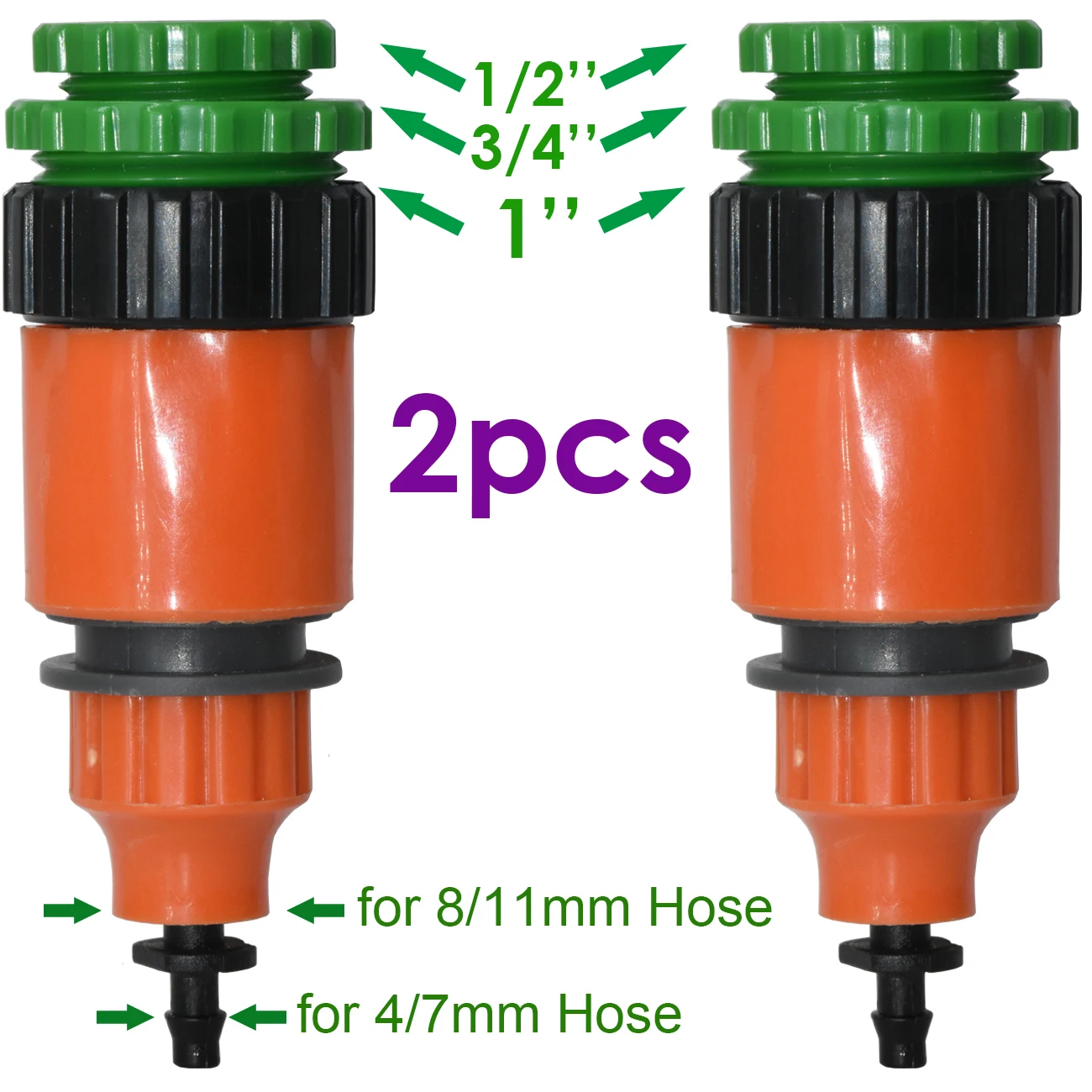 Sprcycle 2 sztuk Tap Adapter 1/4 \'\'3/8\'\' Barb podlewanie złącze szybkie złącze do 4/7mm 8/11mm nawadniania kropelkowego ogród cieplarnianych