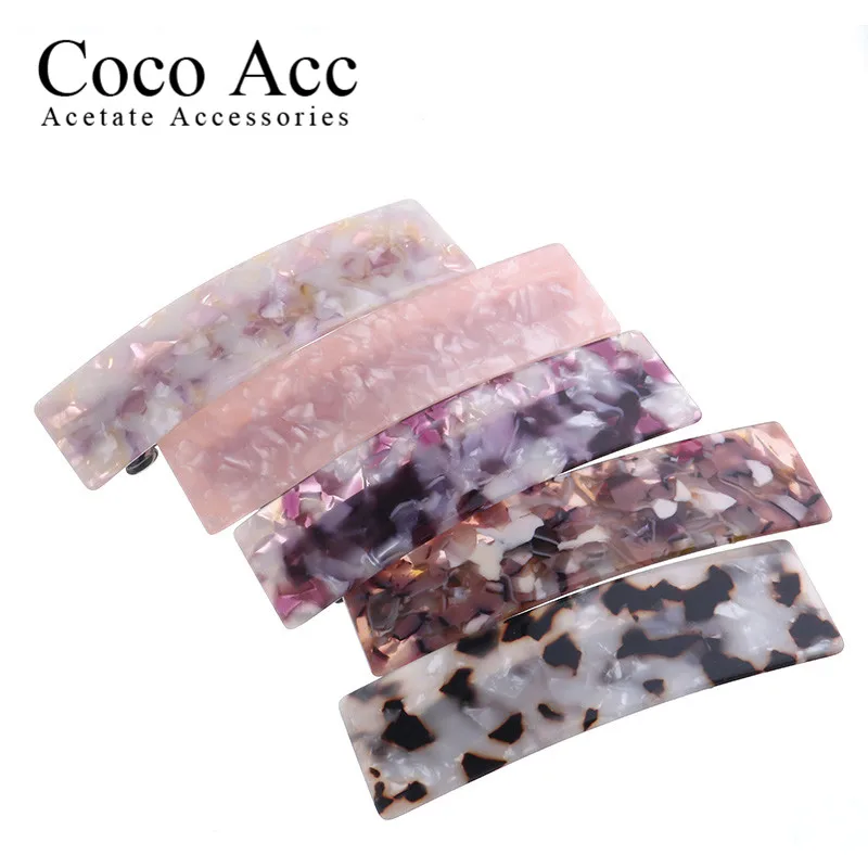 Clearance Sale = high end tortoise shell simple rectangle geometric hair barrettes clips for women girls