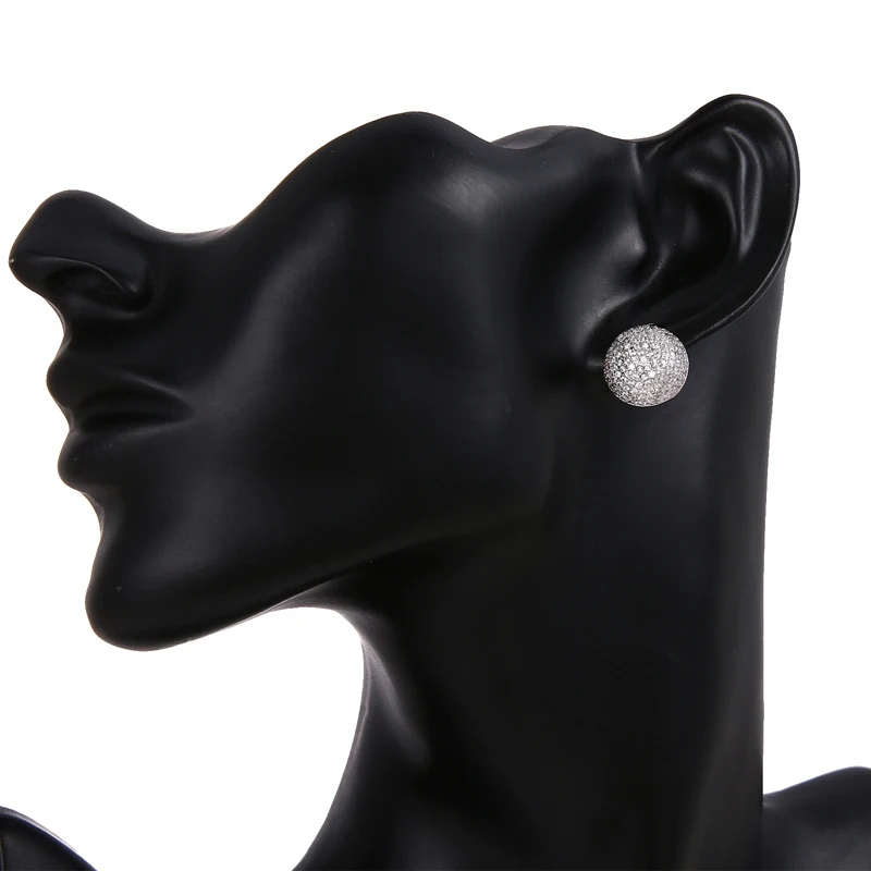 Emmaya Most Popular Minimalism Semi-Circular Shape zircon Female Fashion Dinner First Choice Simplicity Stud Earrings