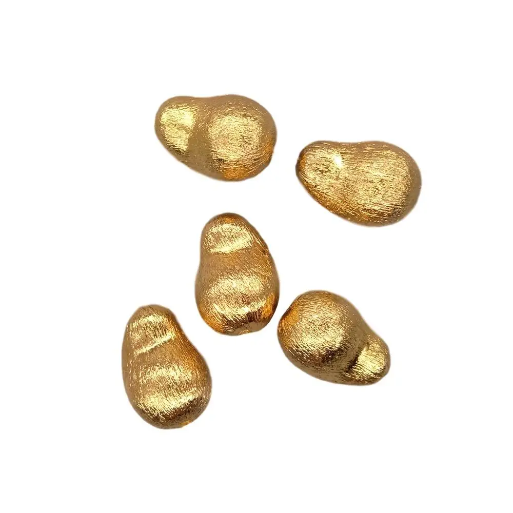 Wholesale 10  PCS 13x20mm Copper Baroque Shape Brushed Bead Gold Plated DIY