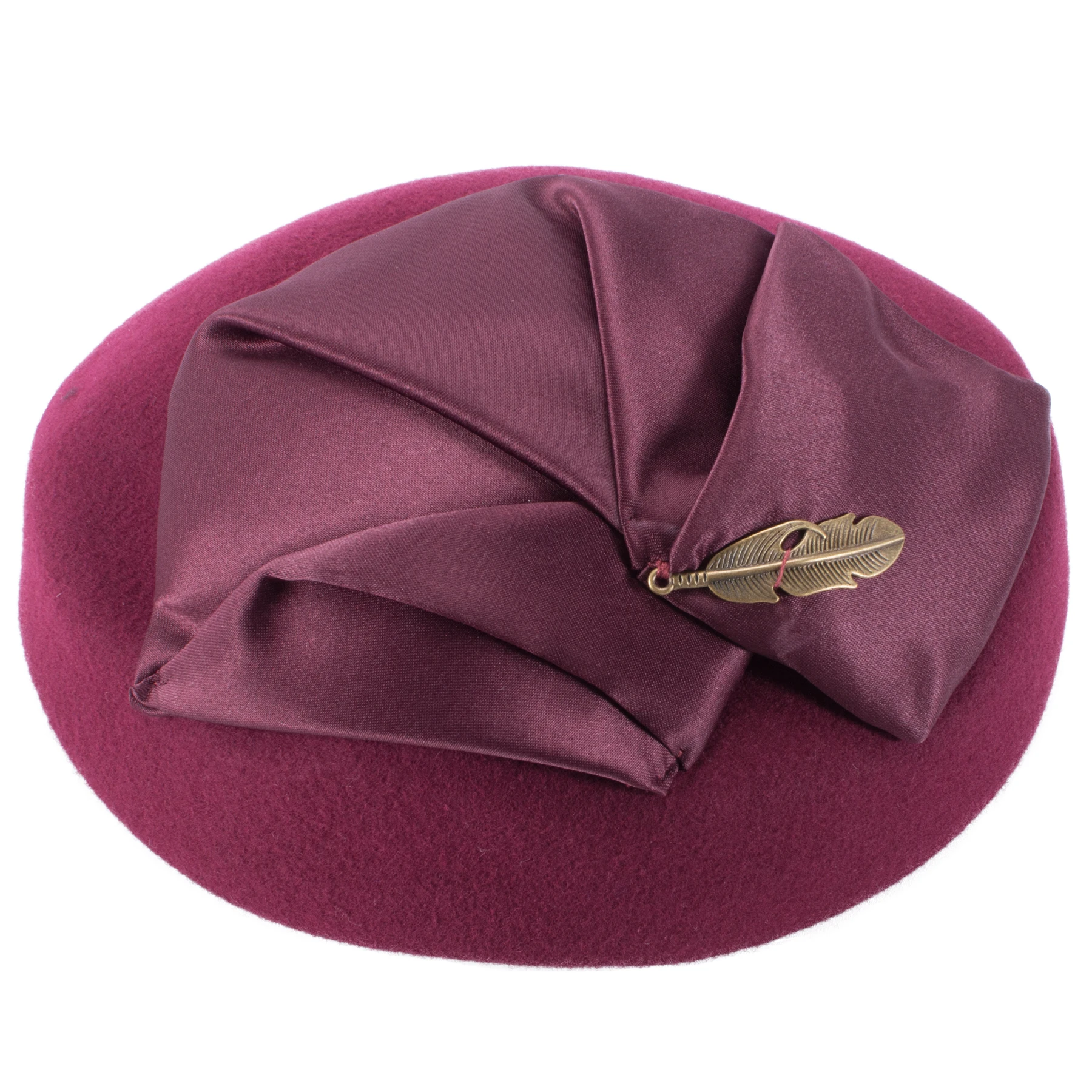 Lawliet Vintage Hats For Women 1920 Wool Felt Tam Beret Casque Cocktail Pillbox Church Fascinator  A599