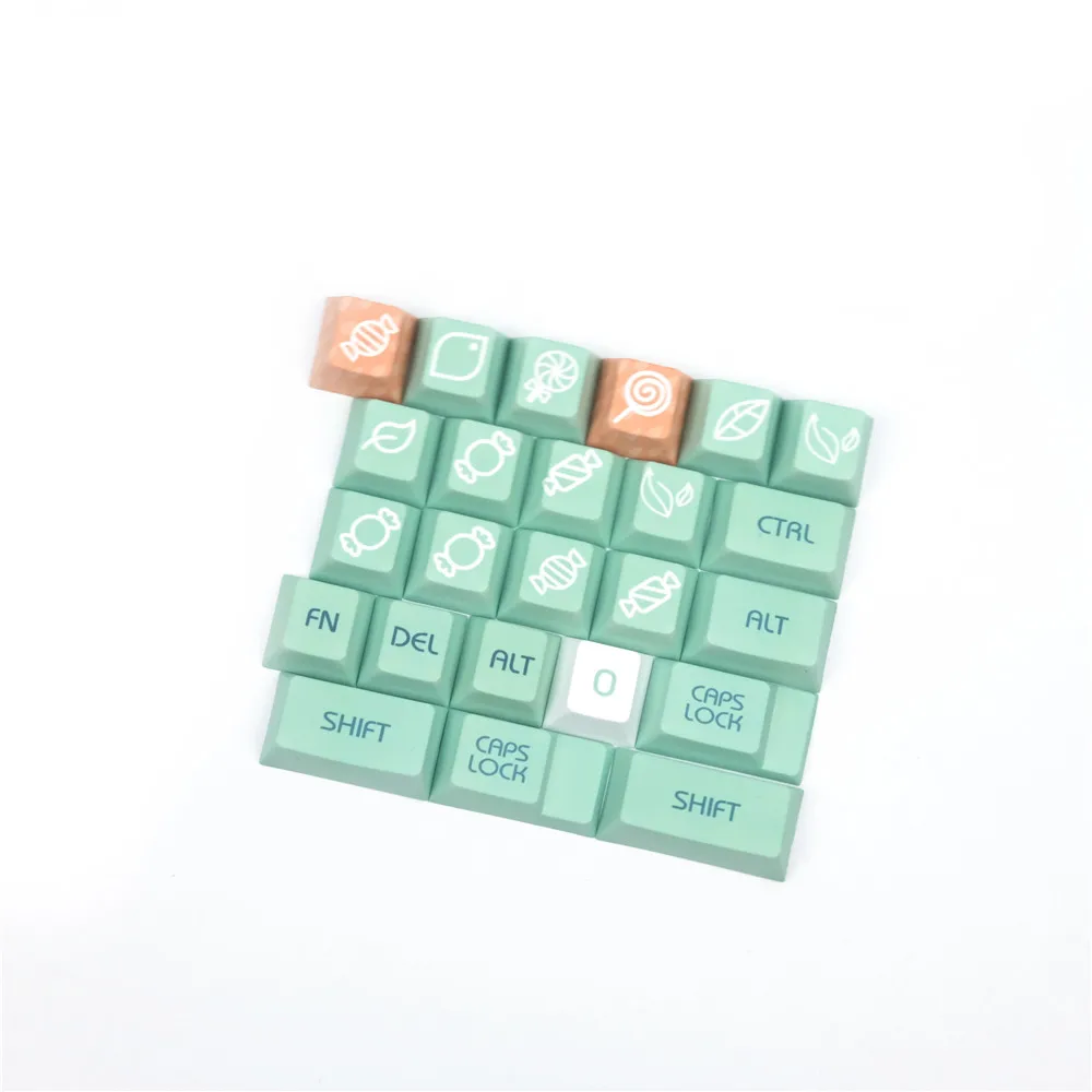 Teclas originales Mint Toffee, teclas de teclado mecánico PBT, tapa de tecla, tinte de perfil de cereza, sublimación personalizada