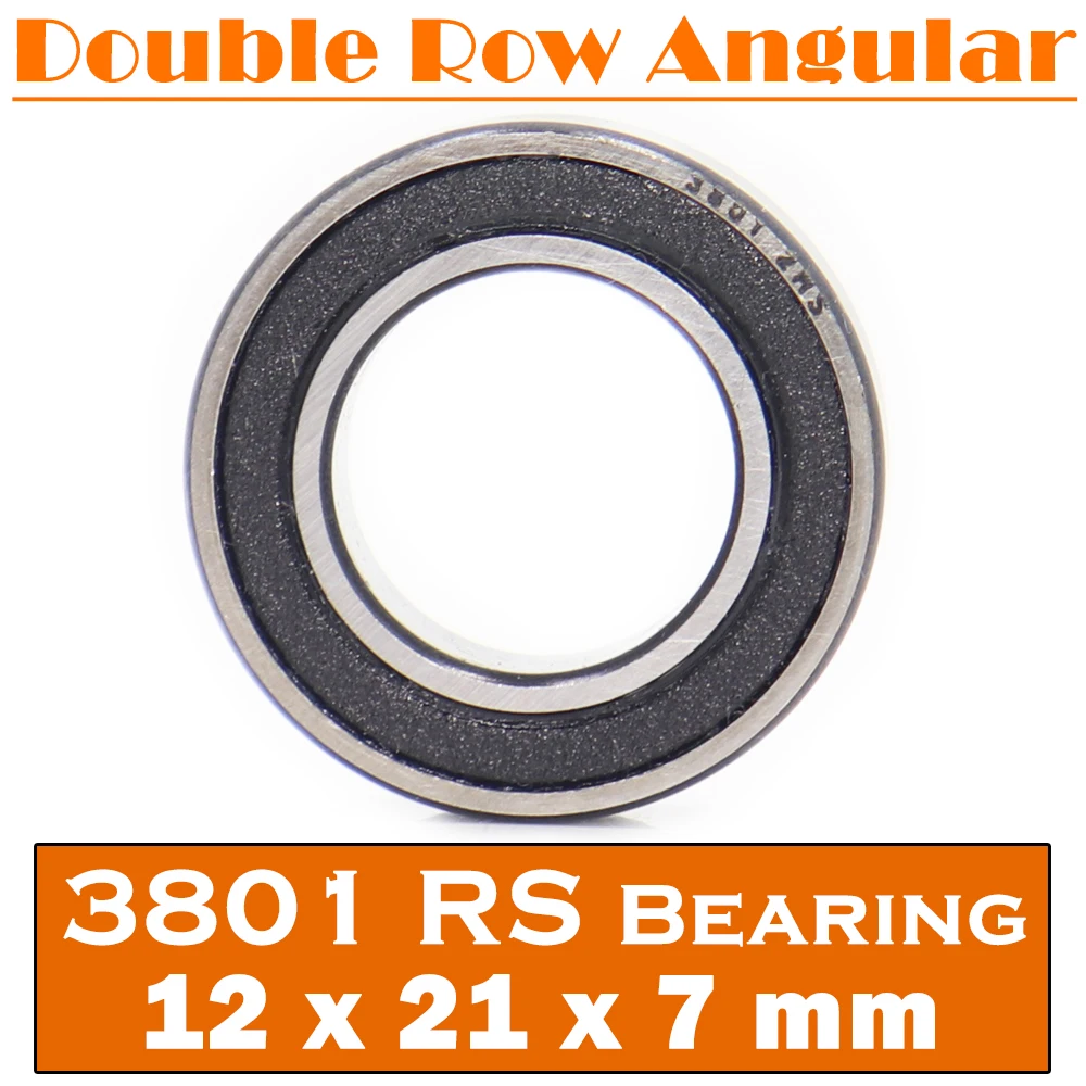 3801-2RS Bearing 12*21*7 mm ( 1 PC ) 3801 2RS Double Row Sealed 3801 RS Angular Contact Ball Bearings