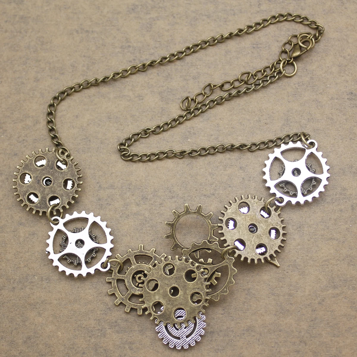Vintage Personalized Steampunk Gear Pendant Necklace Charm Jewelry Men Women Neck Chain Fashion Street Hip-Hop Accessories