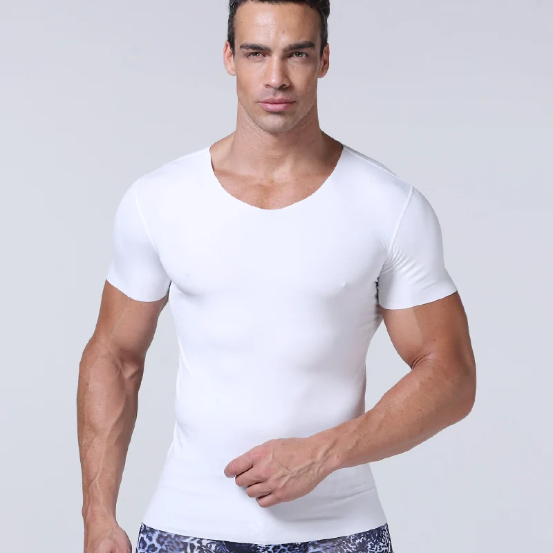 Jack Claude Modal 5 Colors Men's Summer Seamless V-Neck T-shirt Casual Shirt Heart utting Fast Dry Solid Bottoming Shirt JC-522