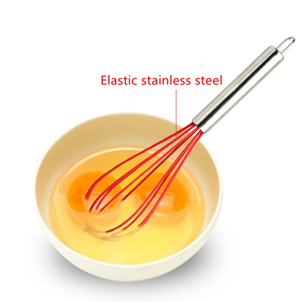 Manual Egg Beater Stainless Steel Silicone Balloon Whisk Cream Mixer Stirring Mixing Whisking Balloon Coil Style Egg Tools