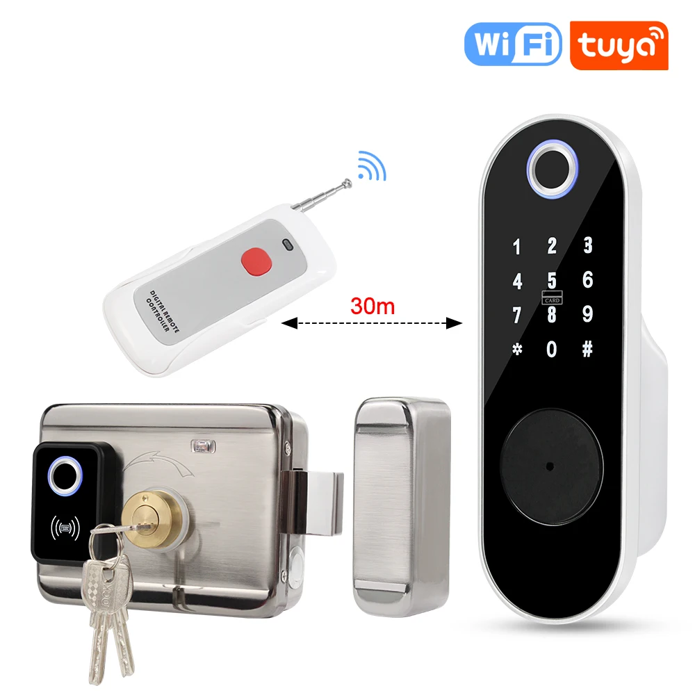 

Fingerprint Lock Electronic Smart Door Locks Waterproof RFID WiFi Tuya APP Unlock Access Control System Password Card Outdoor