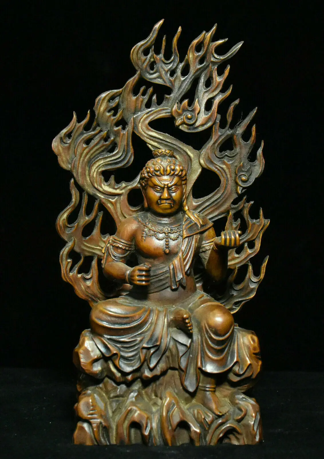 Chinese Boxwood Acalanatha Motionless Bodhisattva Fudo Myo-o / Acalanatha Statue