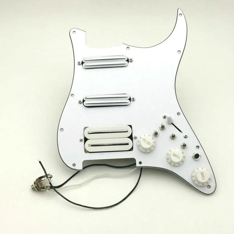 

Multifunction Double capacitor SSH White Dual Humbucker Guitar Pickups Pickguard Wiring Connection Suitable for Start Guitar