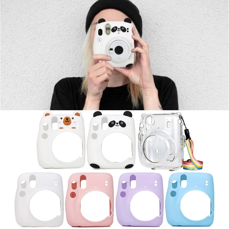 Per instax Mini 11 custodia per fotocamera custodia protettiva in Silicone morbido custodia antigraffio