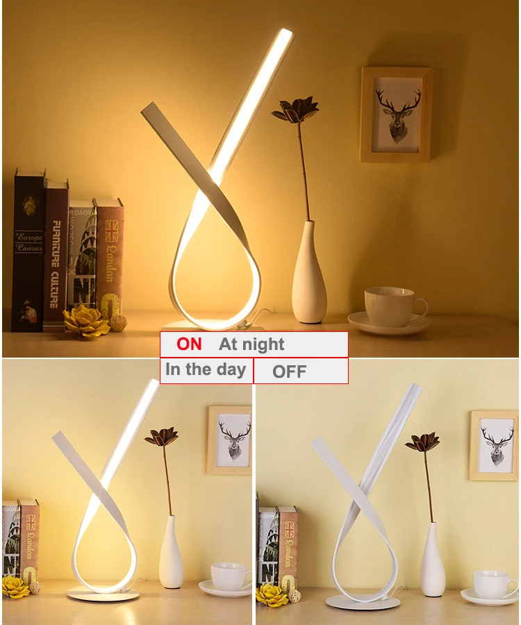 ลดแสง 12W LED โคมไฟตั้งโต๊ะไฟข้างเตียงเปิด/ปิดปลั๊กห้องนอนวอร์มไวท์หรี่แสงได้
