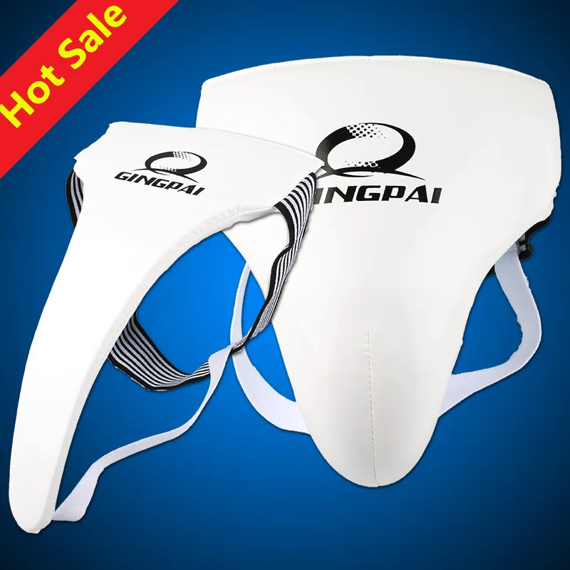 GINGPAI Adult Male Taekwondo Crotch Protector TKD Karate Groin Guard Jockstrap Child Men Penis Kick Boxing Protection