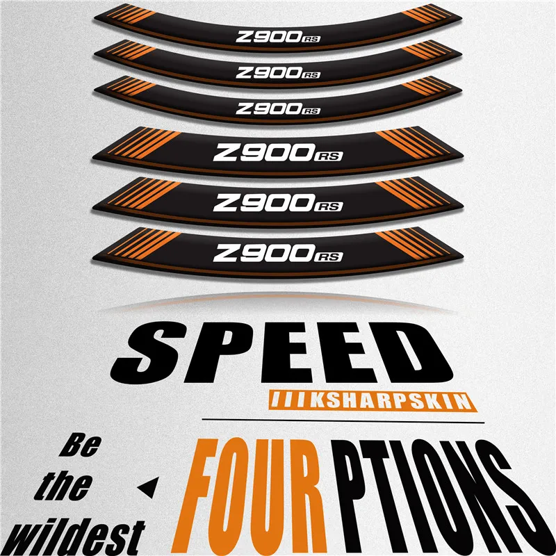 

Creative 8X motorcycle tire stickers personalized reflective decorative decals for KAWASAKI Z900RS