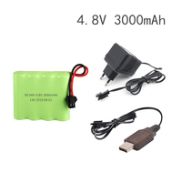 SM Plug  4.8v 3000mah NiMH Battery + Charger For Rc toys Cars Tanks Robots Boats Guns Ni-MH AA 4.8v Rechargeable Battery Pack