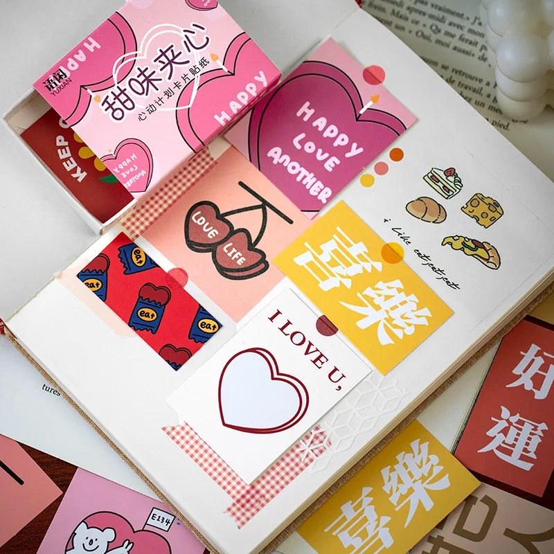 60Pcs/lot Heartbeat Plan Series Stickers Postcard Set Scrapbooking Decorative Sticker Diary Album Stick Label Cute Stationery