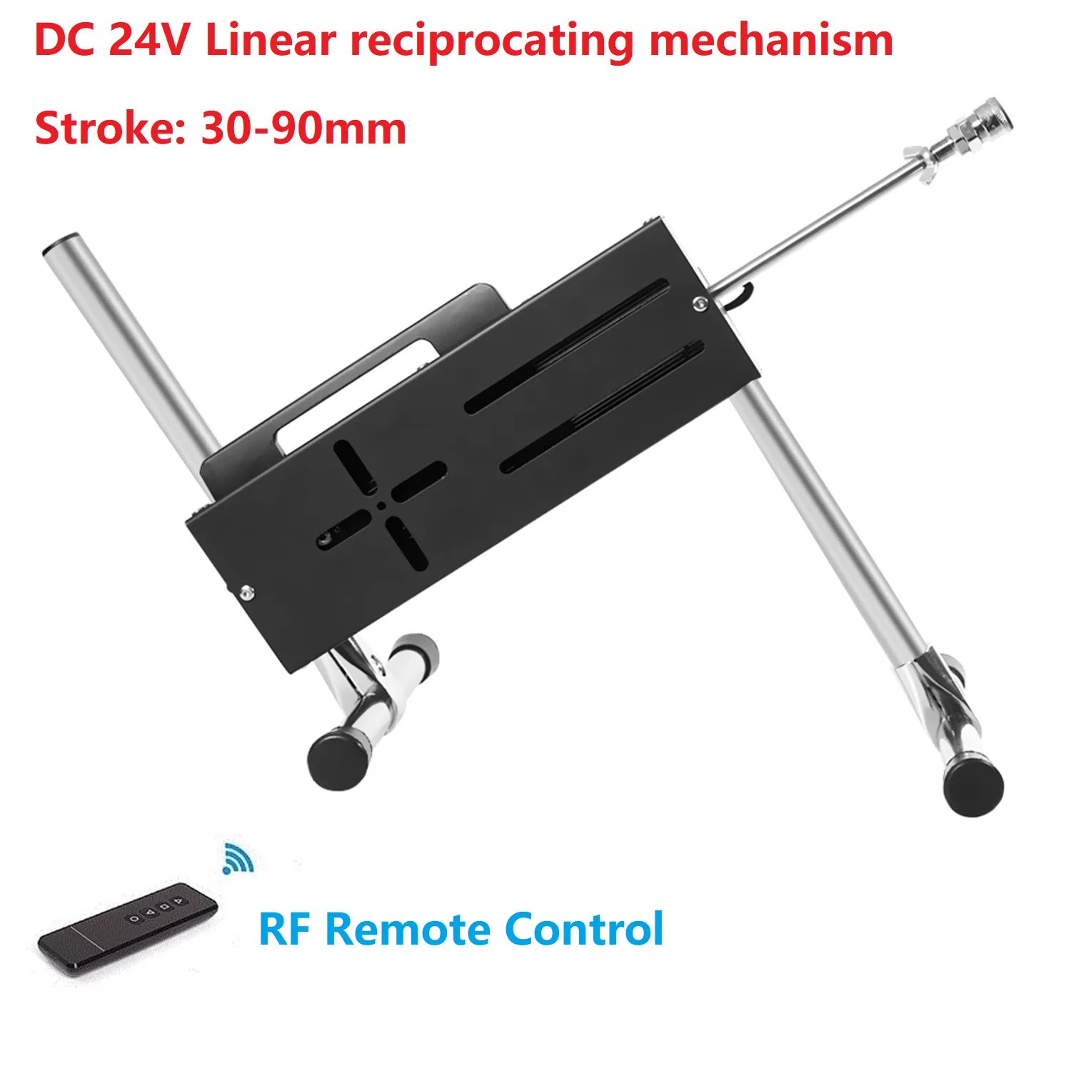 New Adjustable 30-90mm Stroke RF Remote Control  Stainless Steel DC 24V DIY Telescopic Reciprocating Linear Actuator Motor