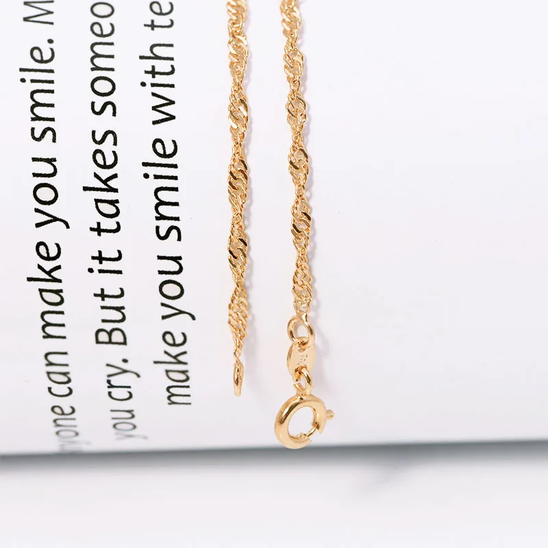 XP Jewelry -- 45CM/50CM/60CM x 2 mm Gold Color 18 k Tiny Water Wave Chains (Special Price) for Matching Pendants