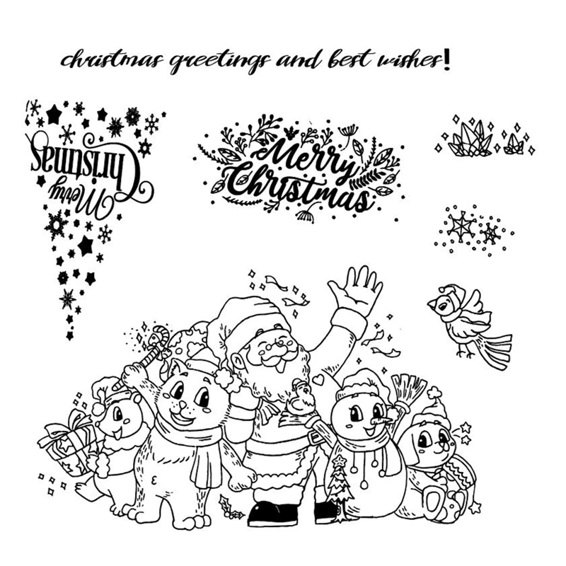 YX071 Christmas Photopolymer Stamps Metal Cutting Dies And Stamps Stencils Scrapbooking Photo Album Decorative Embossing