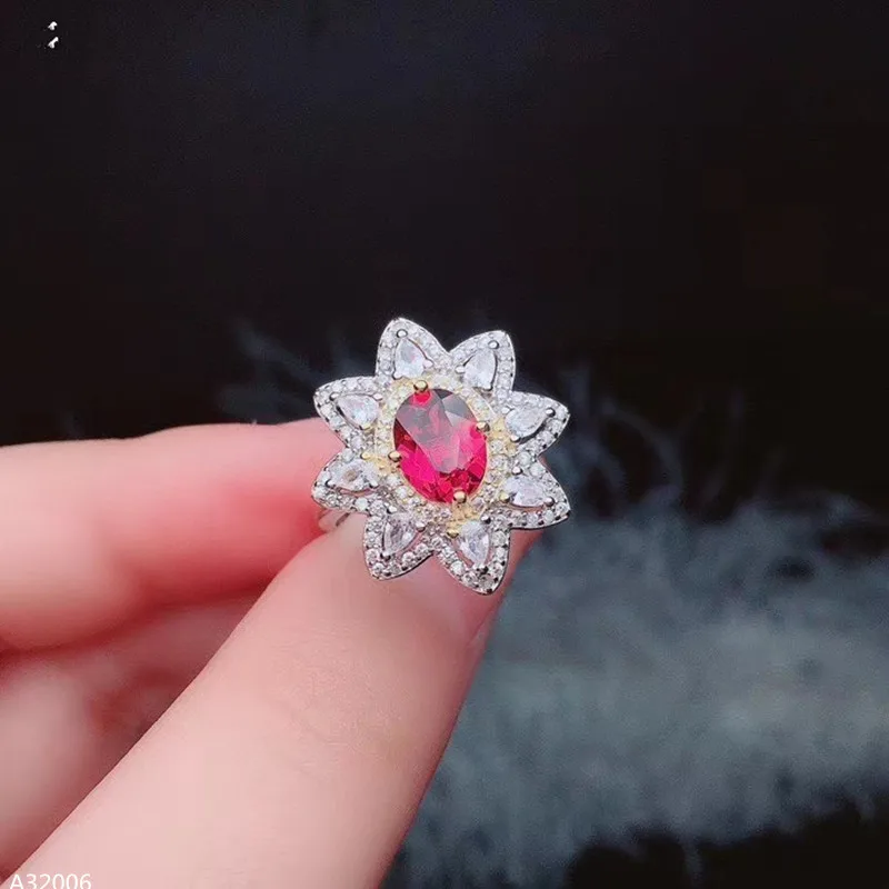 

925 sterling silver natural magnesium aluminum garnet pure body female ring charming big gem luxury support testing