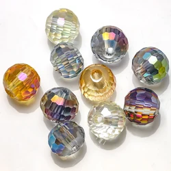 10Pcs/Lot AAA  Faceted Glass Round Ball 14/16mm Natural Stone Beads For DIY Making Charms Bracelets & Necklaces Crystals Jewelry