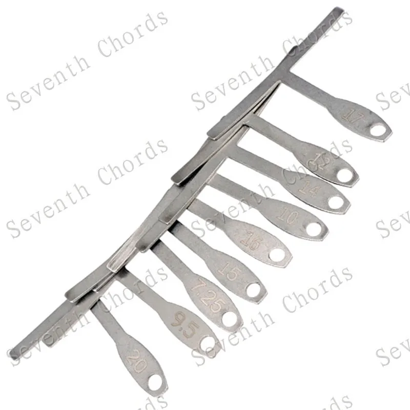 A Set 9 Pcs Shaped Guitar Bass Ukulele Fingerboard Fret Wire Setup Curved Gauge Radian Ruler Measuring Caliper Ruler Parts