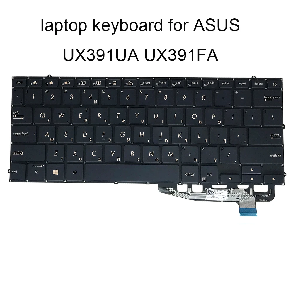 

Arabic Hebrew Backlit keyboard for ASUS zenbook UX391 UX391UA UX391FA HB/HE AR Notebook keyboard 0KN1-3V2AR12 2606AR00