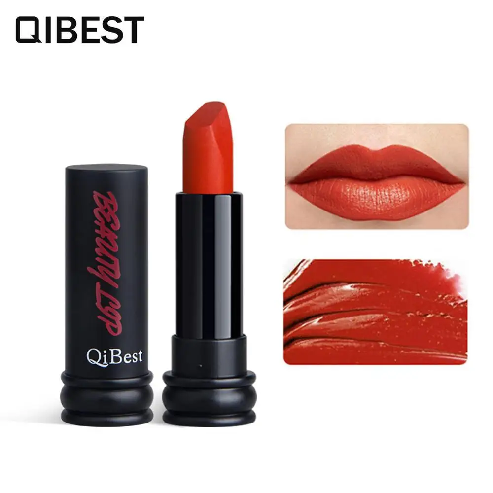 Qibest 5 pçs moda feminina sexy matte veludo batom conjunto hidratante vermelho lábio vara maquiagem beleza kit de cosméticos