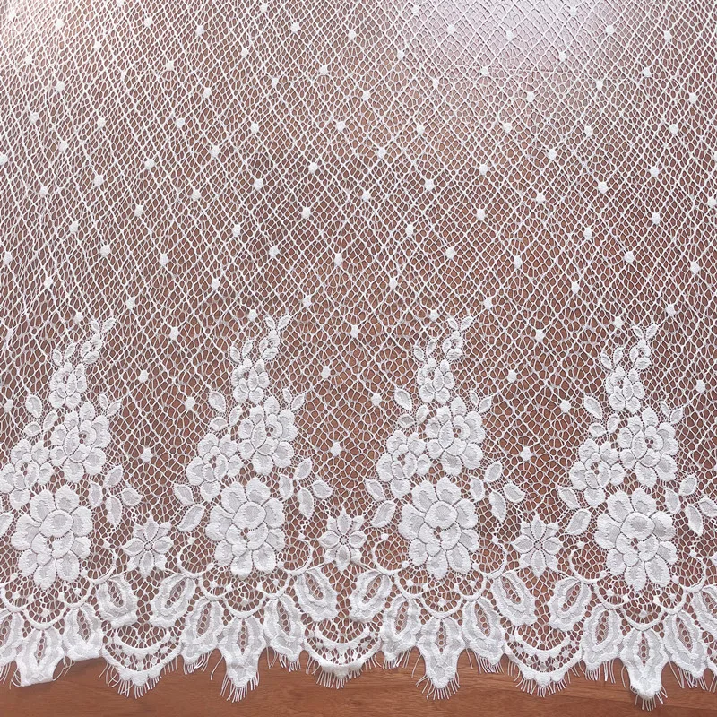 Dicker, weicher Spitzenstoff für Hochzeitskleider, Wimpern-Druckgarn, geometrische Blumendekoration, Accessoires, neuer Stil, RS3771 – Detail 9