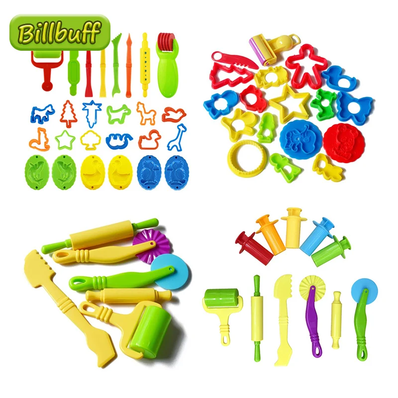 Juego de Herramientas de plastilina para niños, Kit de arcilla de modelado, juego de cortadores de plástico, molde de limo, accesorios de bricolaje, gran oferta