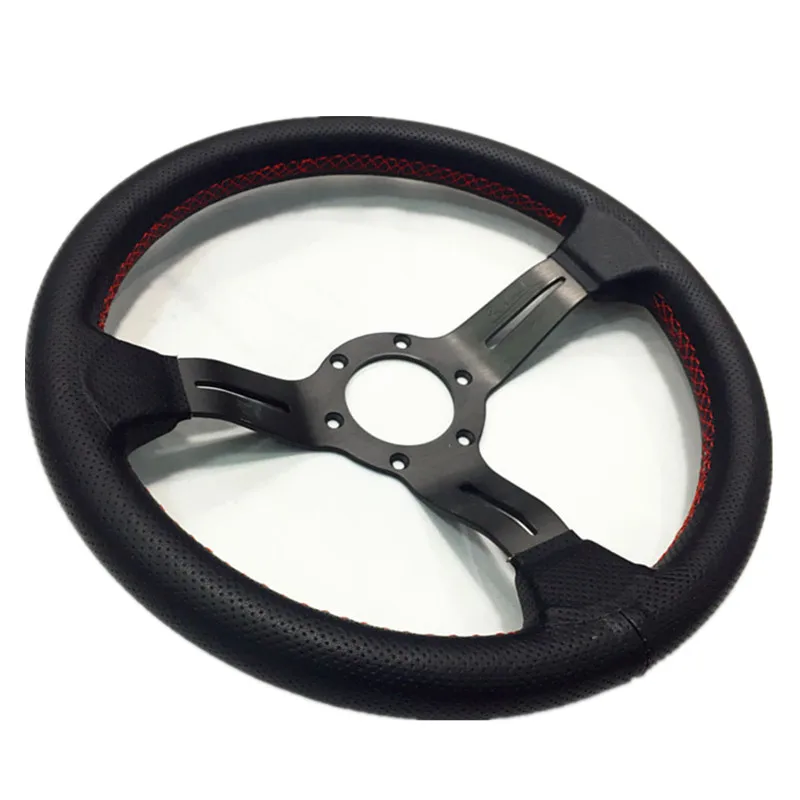 13 Inch ND Leather Racing Car Steering Wheel Deep Corn Drift Sports Steering Wheel