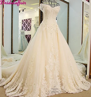 Luxury A-line wedding dresses Crystal Appliques Lace designer wedding dress designers Royal Train wedding gowns 2019