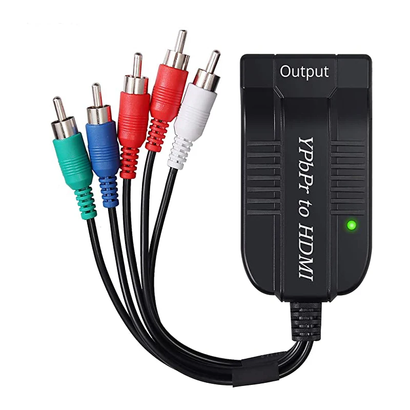 

Component to HDMI Converter Support 1080P Male YPBPR RGB + R/L Audio to HDMI 1.3 Adapter 5RCA to HDMI with USB Cable