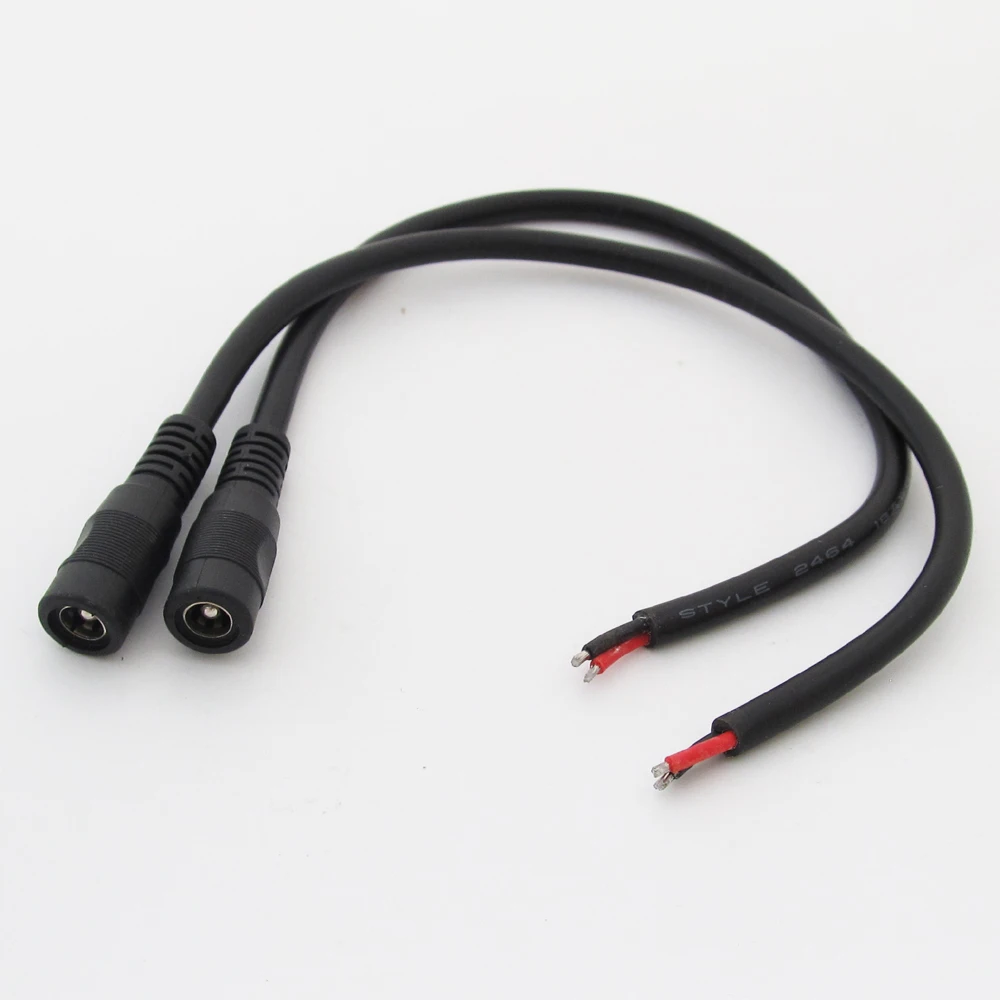 1pc 25cm 18AWG DC Power Cable Pigtail 5.5x2.1mm DC Female For CCTV