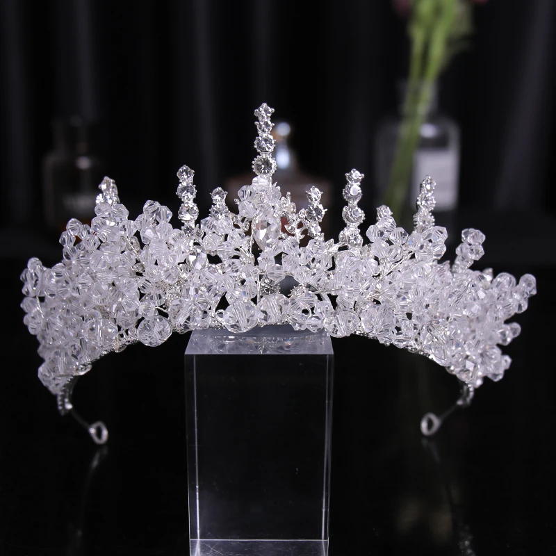 

Baroque Luxury Crystal Crown Tiara Hairband Bridal Hair Jewelry Rhinestone Tiaras Crown For Women Bride Wedding Hair Accessories