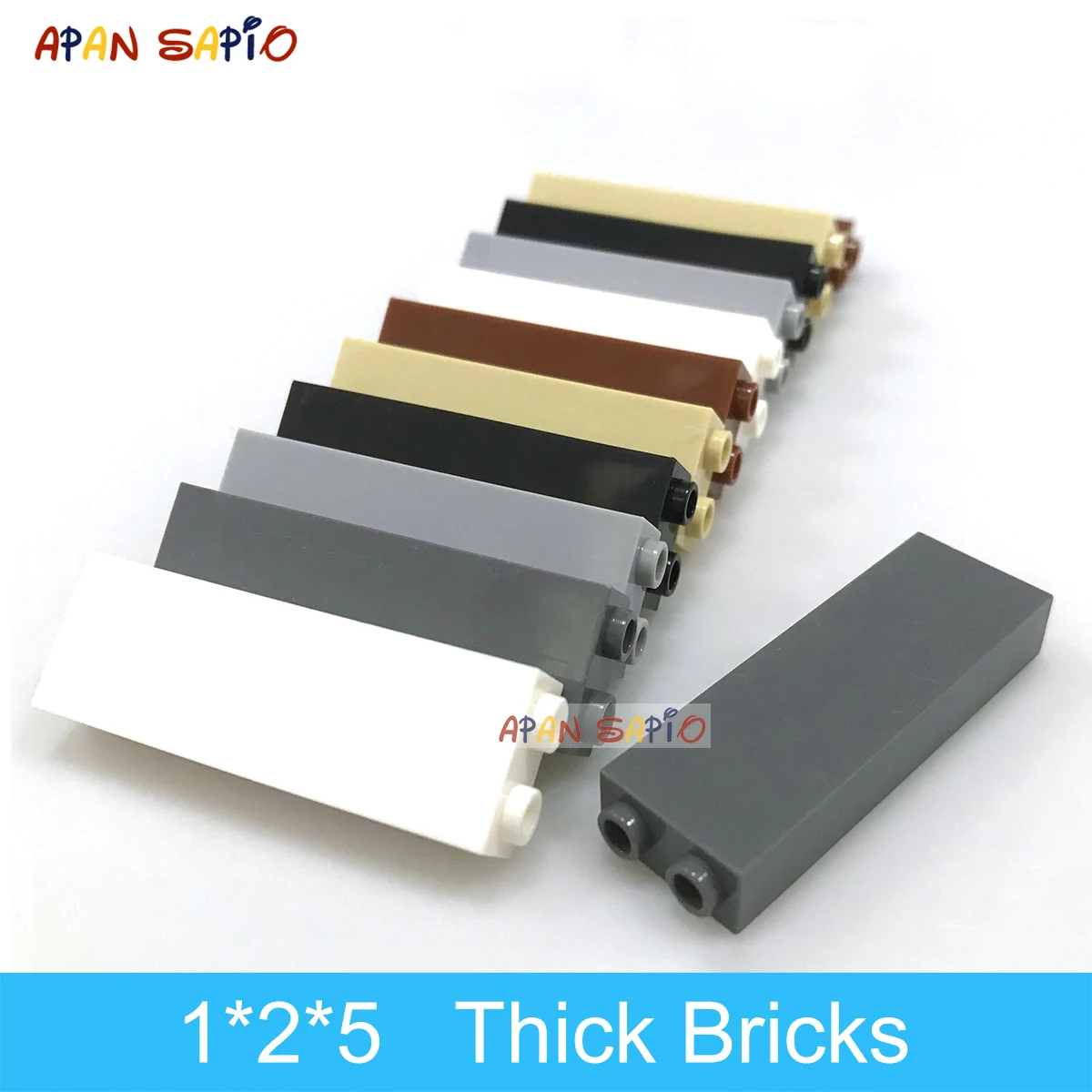 10pcs DIY Building Blocks Thick Bricks 1x2x5 Dots Educational Creative Plastic Toys for Children Kids Gifts Compatible With 2454