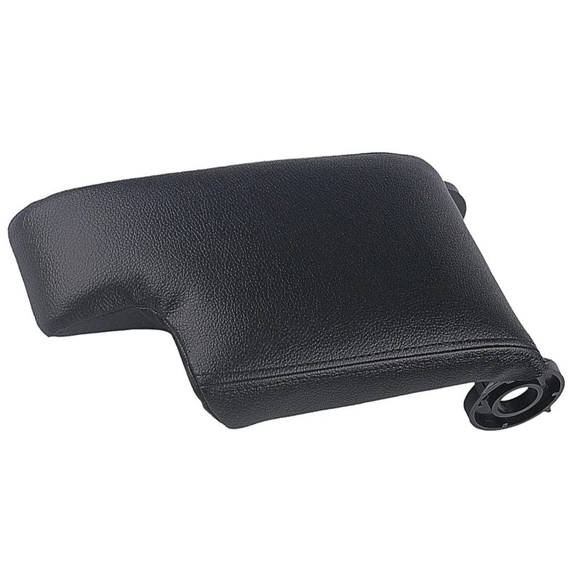 For BMW E46 1999-2004 Black Leather Armrest Center Console Lid Cover Storage Box